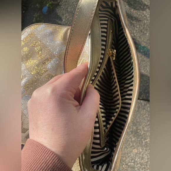 L.A.M.B. by Gwen Stefani Metallic Gold Handbag. Gold and Silver Metallic Glam - Picture 7 of 16